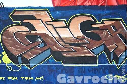 Graff écriture avec paysage en fond Graff écriture avec paysage en fond